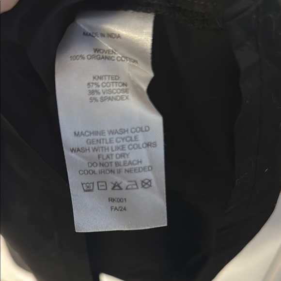 Quince Organic Cotton Black Maxi A-Line Mixed Media Dress - Picture 6 of 6